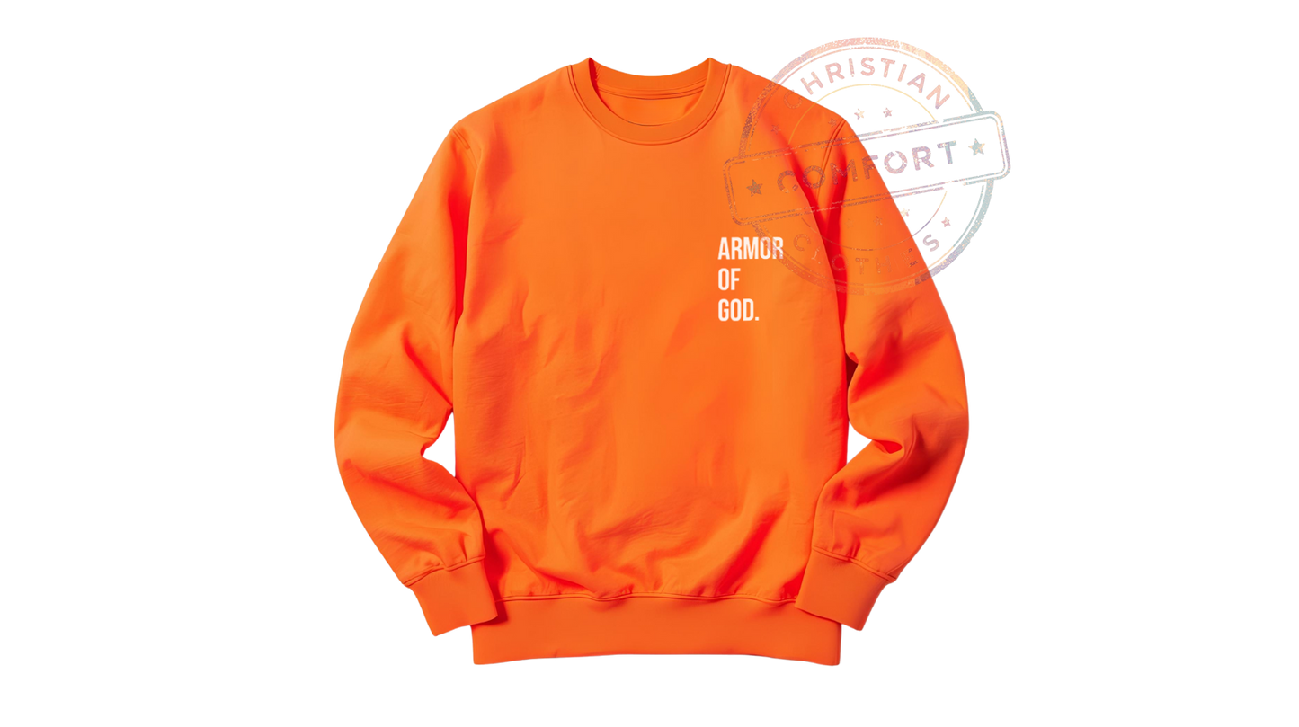 HI VIS SAFETY ORANGE POCKET PRINT SWEATSHIRT