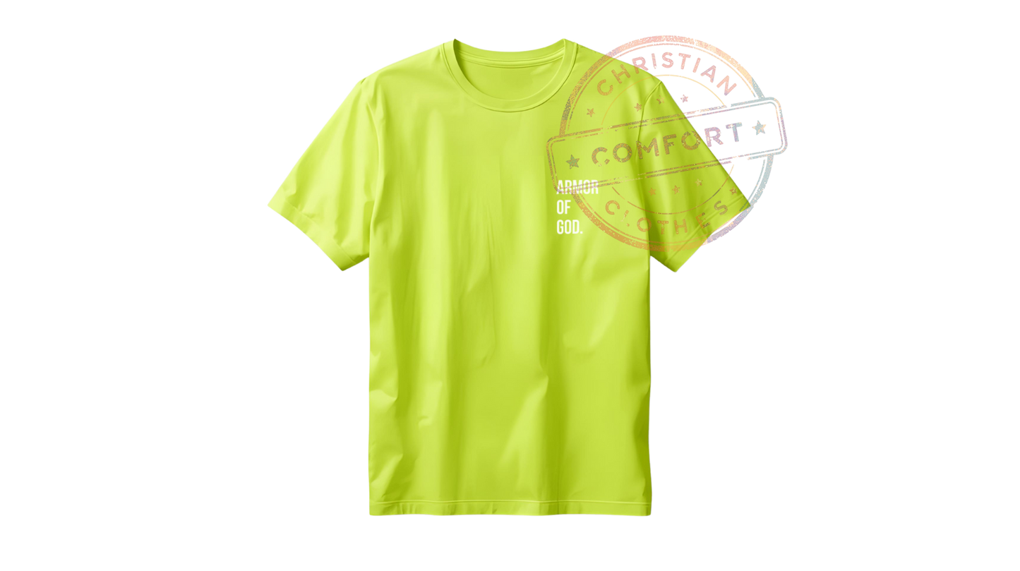 HI VIS POCKET PRINT SAFETY GREEN TEE