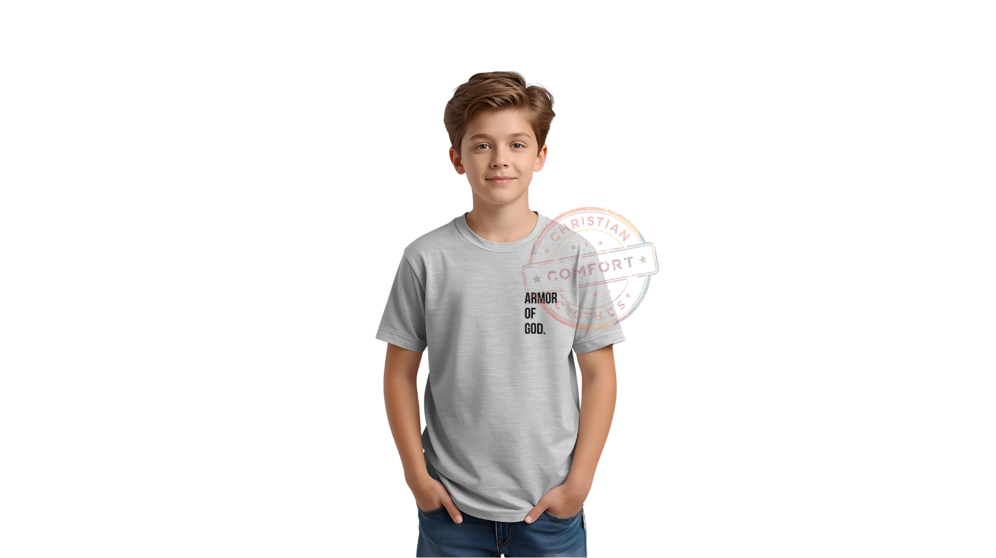 KIDS GRAY POCKET PRINT TEE