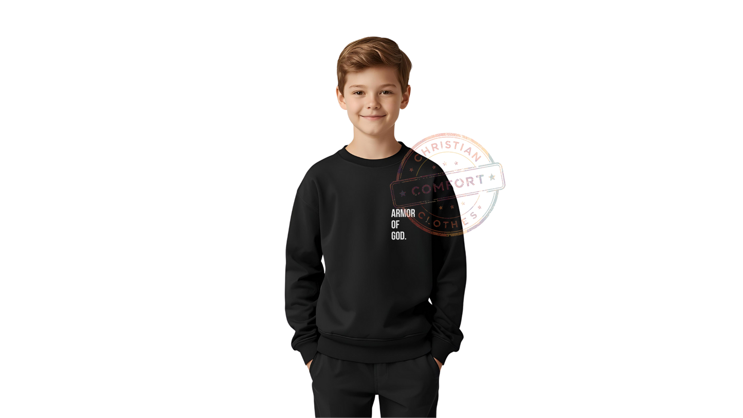 KIDS BLACK POCKET PRINT SWEATSHIRT