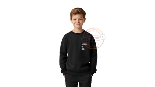 KIDS BLACK POCKET PRINT SWEATSHIRT