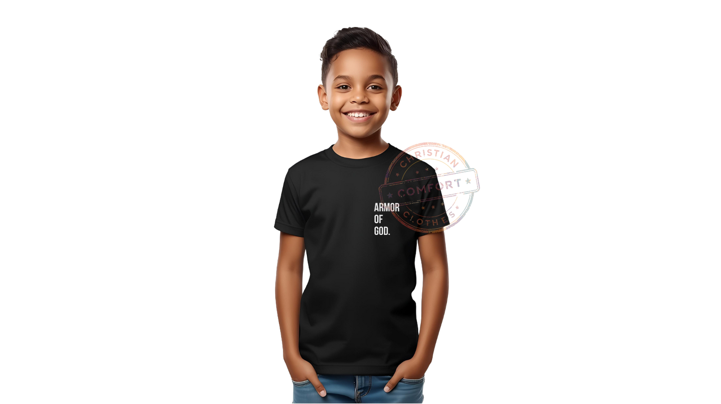 KIDS BLACK POCKET PRINT TEE