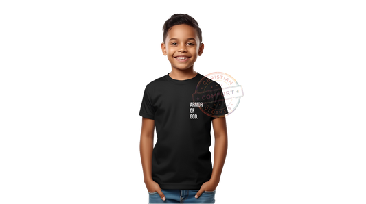 KIDS BLACK POCKET PRINT TEE