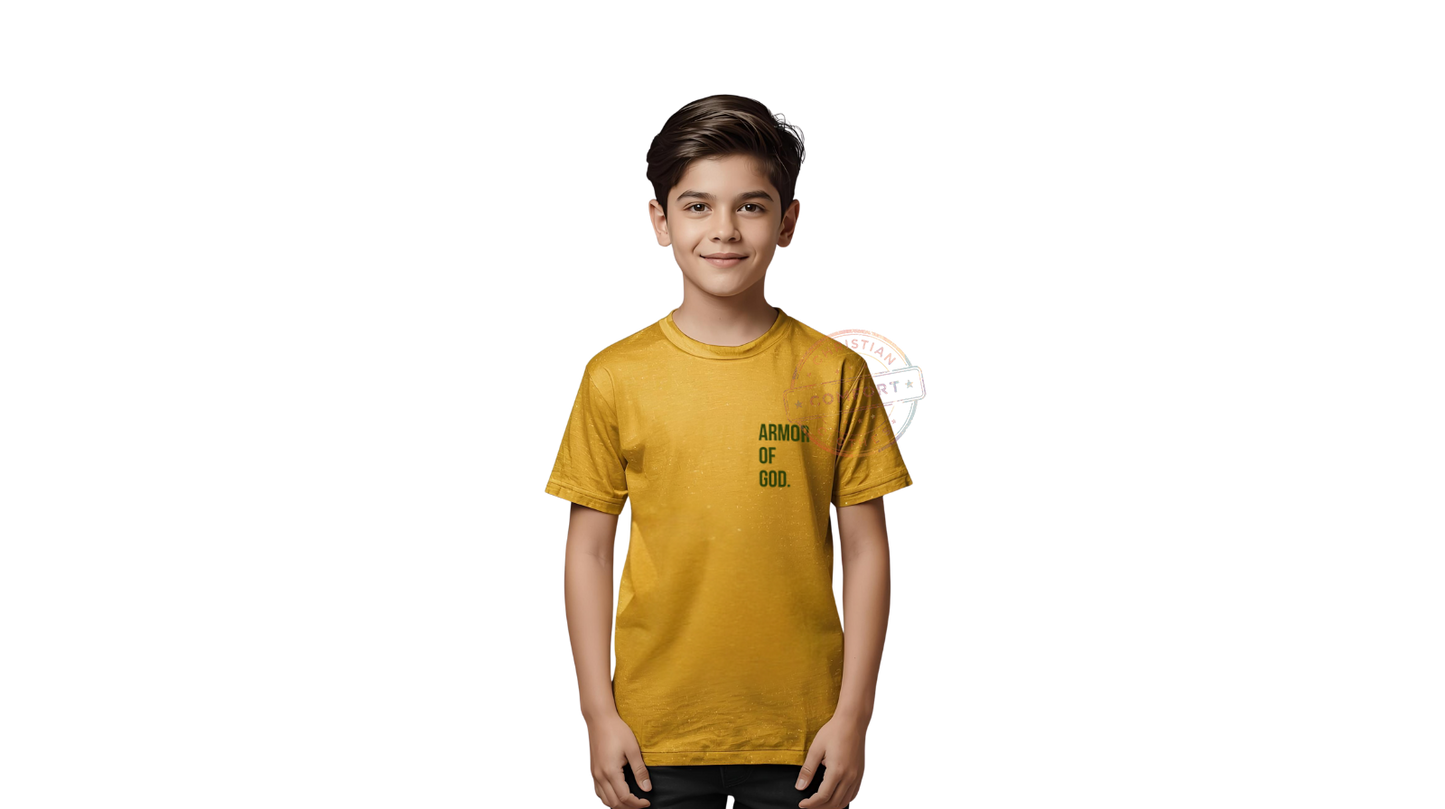 KIDS MUSTARD POCKET PRINT TEE