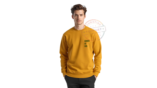 MUSTARD POCKET PRINT SWEATSHIRT