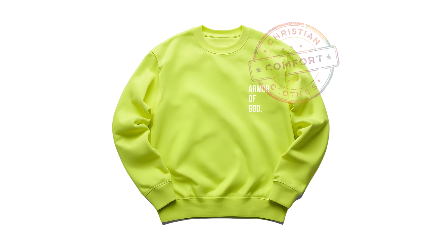 HI VIS SAFETY GREEN POCKET PRINT SWEATSHIRT