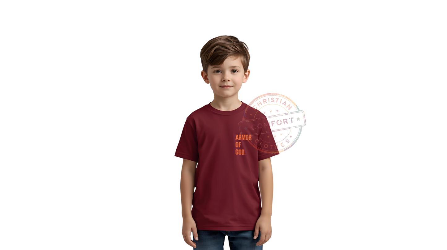 KIDS BURGUNDY POCKET PRINT TSHIRT