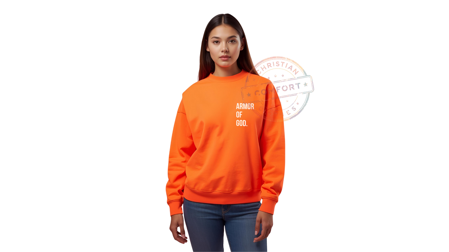 HI VIS SAFETY ORANGE POCKET PRINT SWEATSHIRT