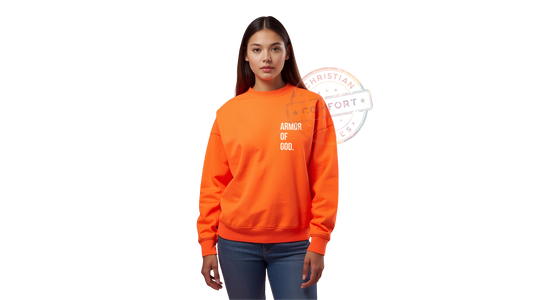 HI VIS SAFETY ORANGE POCKET PRINT SWEATSHIRT
