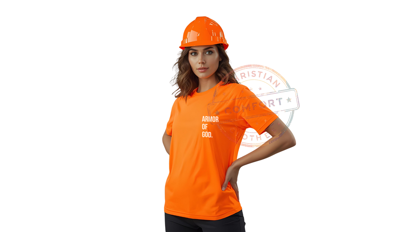 HI VIS POCKET PRINT SAFETY ORANGE TEE