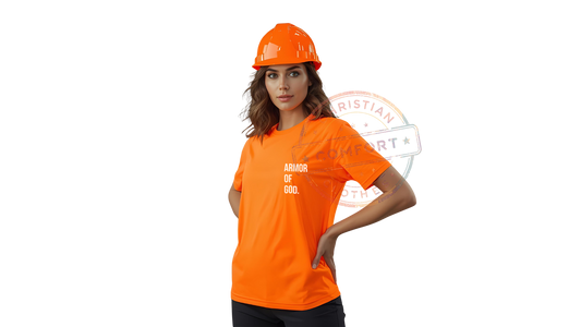 HI VIS POCKET PRINT SAFETY ORANGE TEE