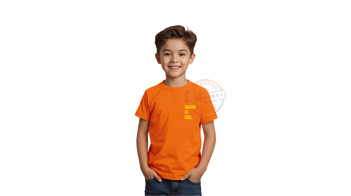 KIDS SUNSET ORANGE POCKET PRINT TEE