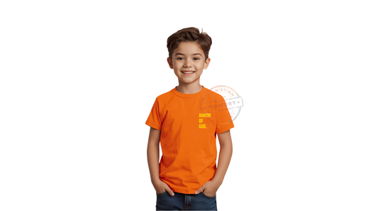 KIDS SUNSET ORANGE POCKET PRINT TEE